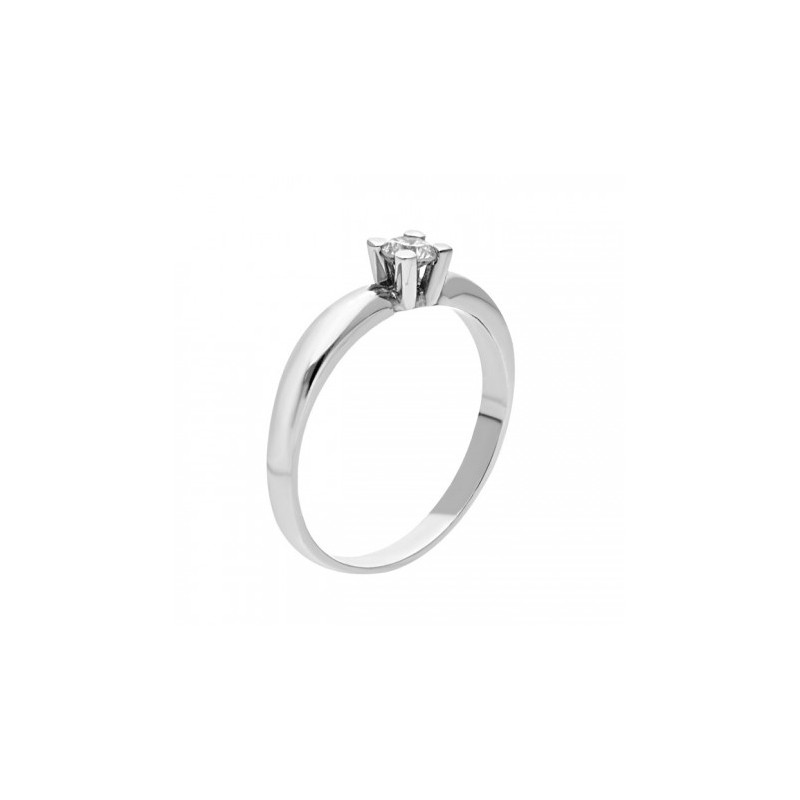 Solitario en oro blanco con diamante de 0.20 ct