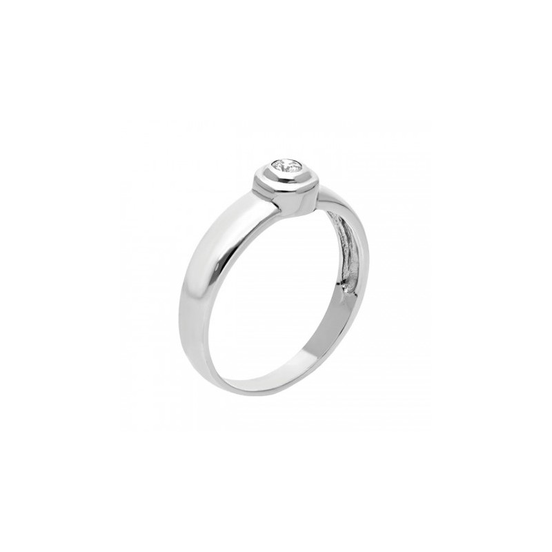 Solitario en oro blanco con diamante 0.13 ct