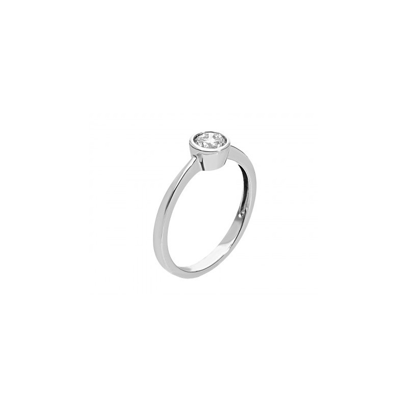 Solitario en oro blanco y diamante 0.16 ct