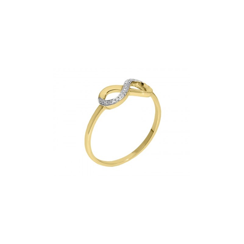 Anillo fancy de diseño infinito en 14k