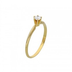 Solitario en 14k con diamante de 0.14 ct