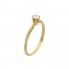 Solitario en 14k con diamante de 0.14 ct