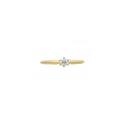 Solitario en 14k con diamante de 0.14 ct