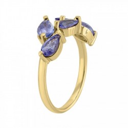 Anillo fancy de Tanzanita en oro amarillo 14K