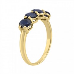 Anillo Fancy de Zafiros en 14K