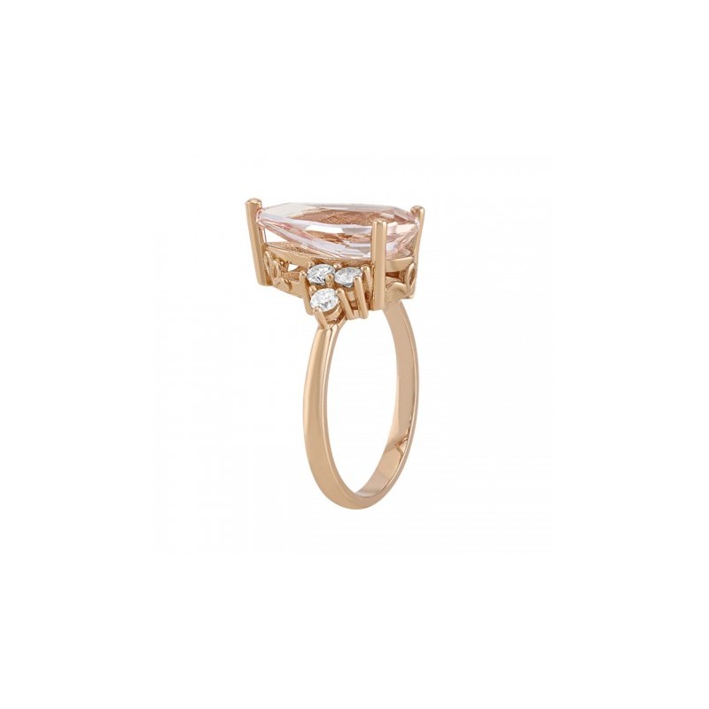 Anillo con Morganita en 14K