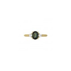Anillo fancy con turmalina verde oval