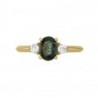Anillo fancy con turmalina verde oval
