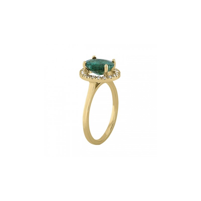 Anillo de lujo con Esmeralda oval