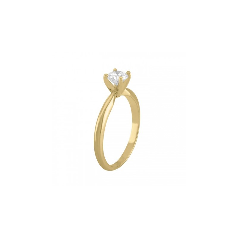 Anillo solitario con Diamante 14K