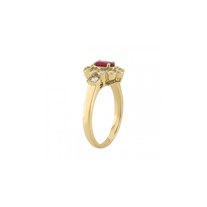 Anillo fancy en oro amarillo de 14K