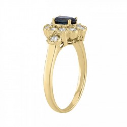 Anillo fancy en oro amarillo de 14K