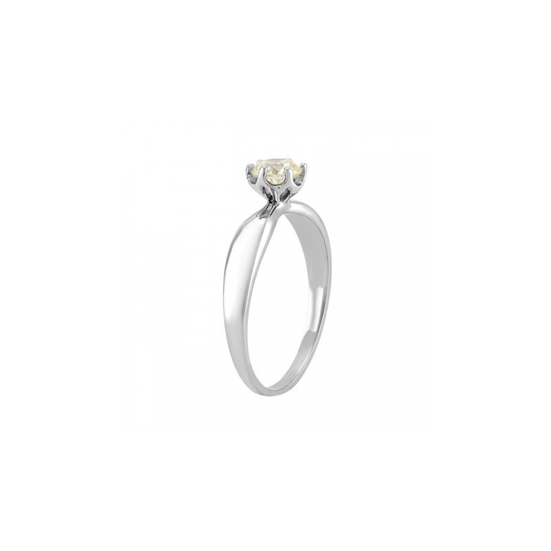 Anillo solitario en oro blanco 0.42 ct