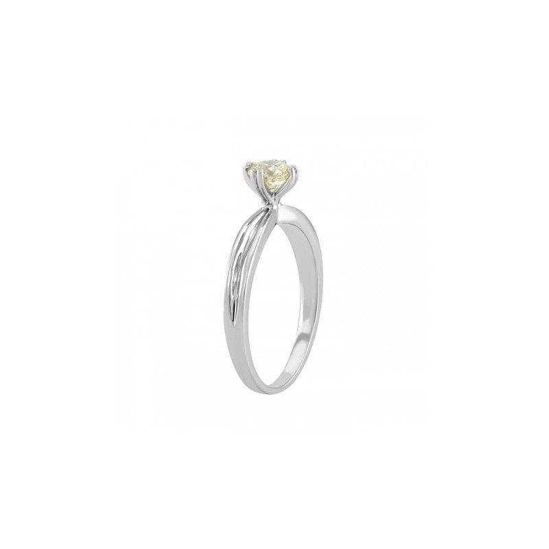 Anillo solitario en oro blanco de 14K 0.37 ct