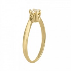 Anillo solitario en oro amarillo 14k
