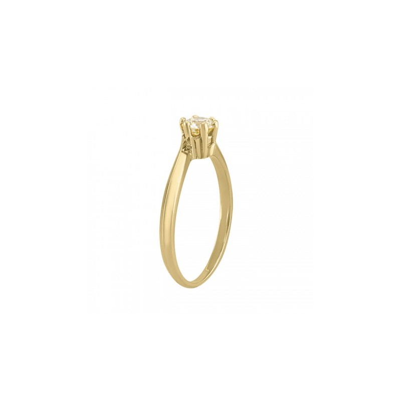 Anillo solitario en oro amarillo 14k