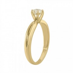 Anillo solitario en oro amarillo de 0.38 ct