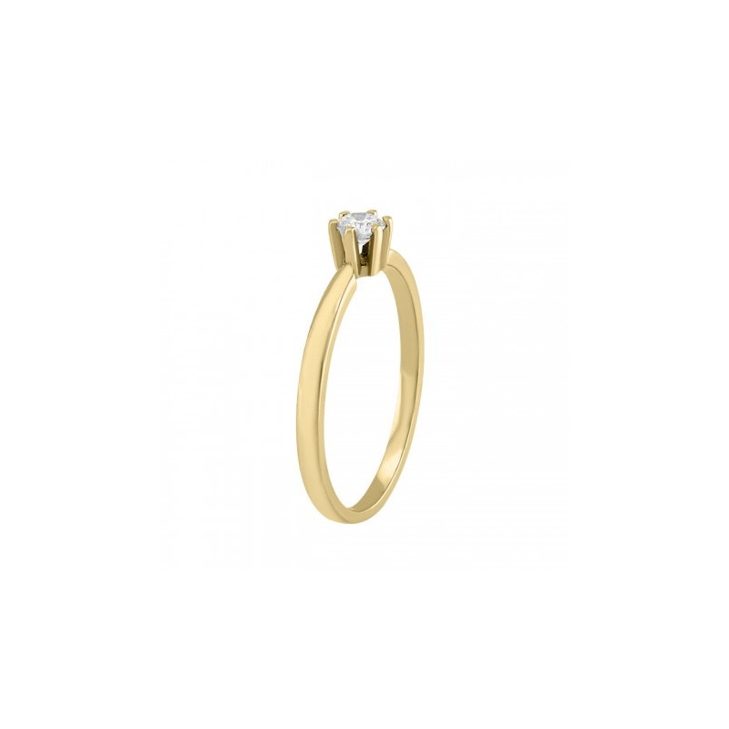 Anillo solitario en oro amarillo de 14K