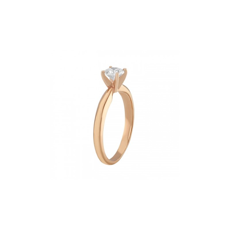Anillo solitario en oro rosa de 14K