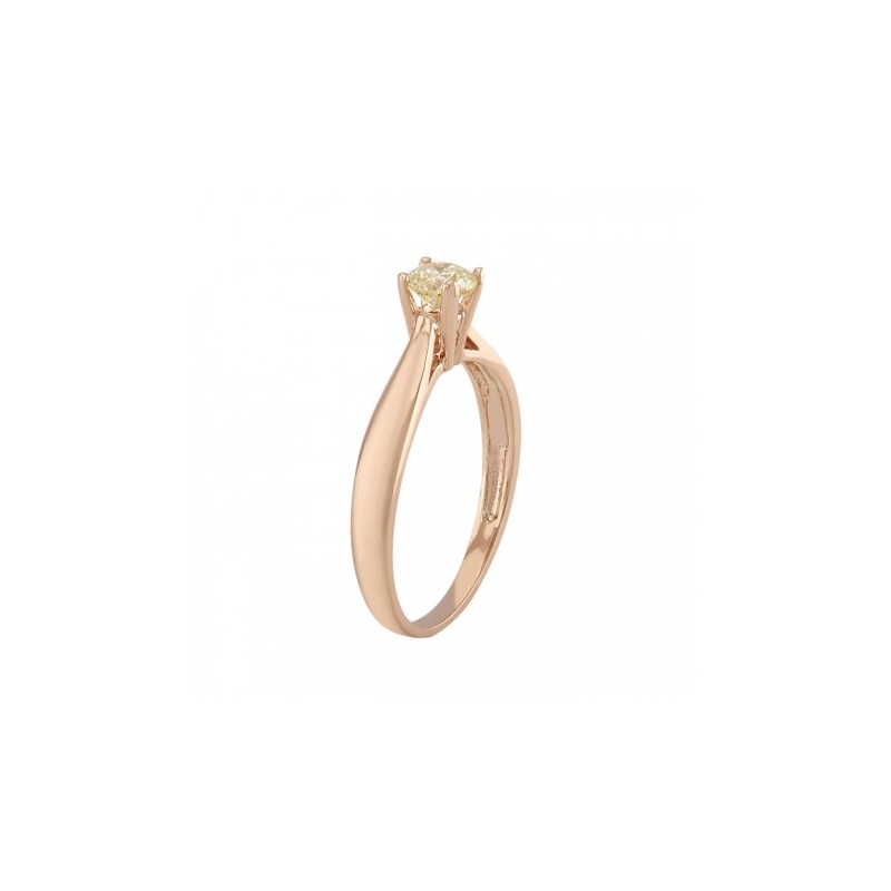 Anillo solitario en oro rosa de 14K