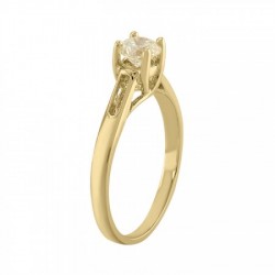 Anillo solitario en oro amarillo de 14K