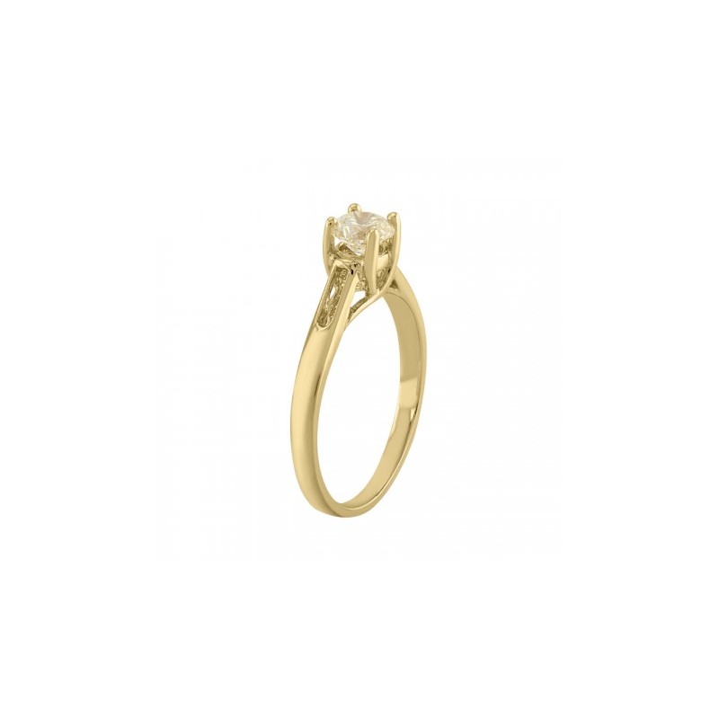 Anillo solitario en oro amarillo de 14K