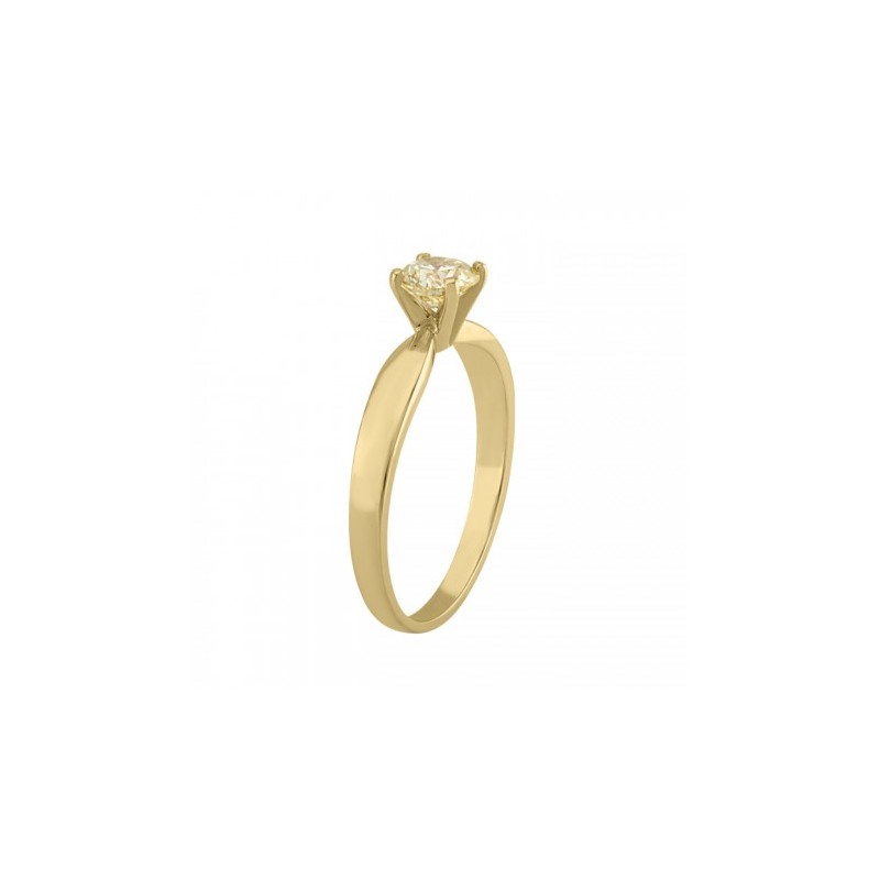 Anillo solitario en oro amarillo de 14K