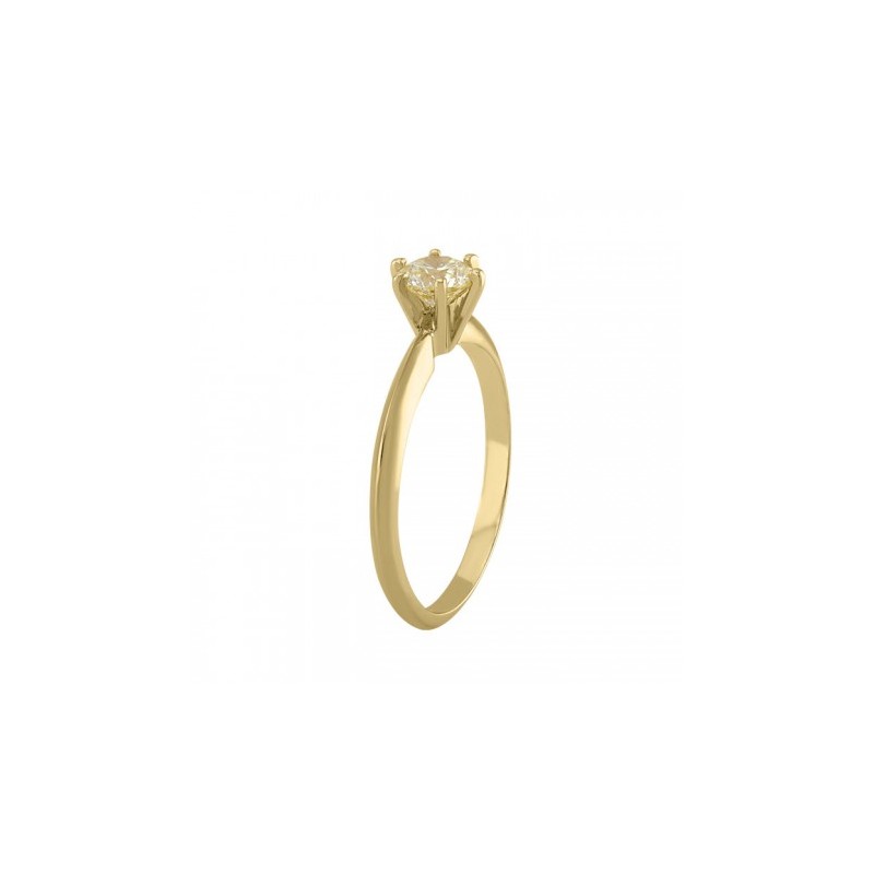 Anillo solitario en oro amarillo