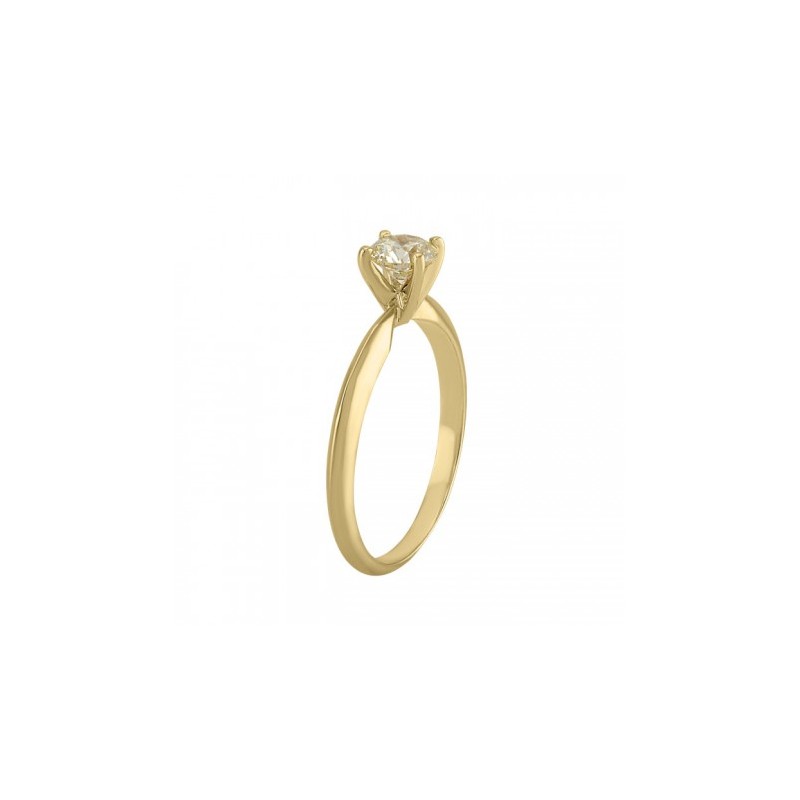 Anillo solitario en oro amarillo de 14K