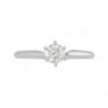 Anillo solitario oro blanco de 14K