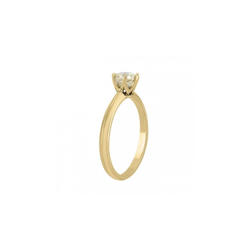 Anillo solitario en oro amarillo de 14K