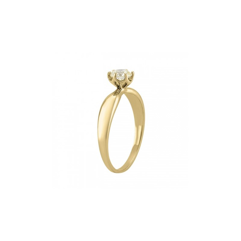 Anillo solitario en oro amarillo de 14K