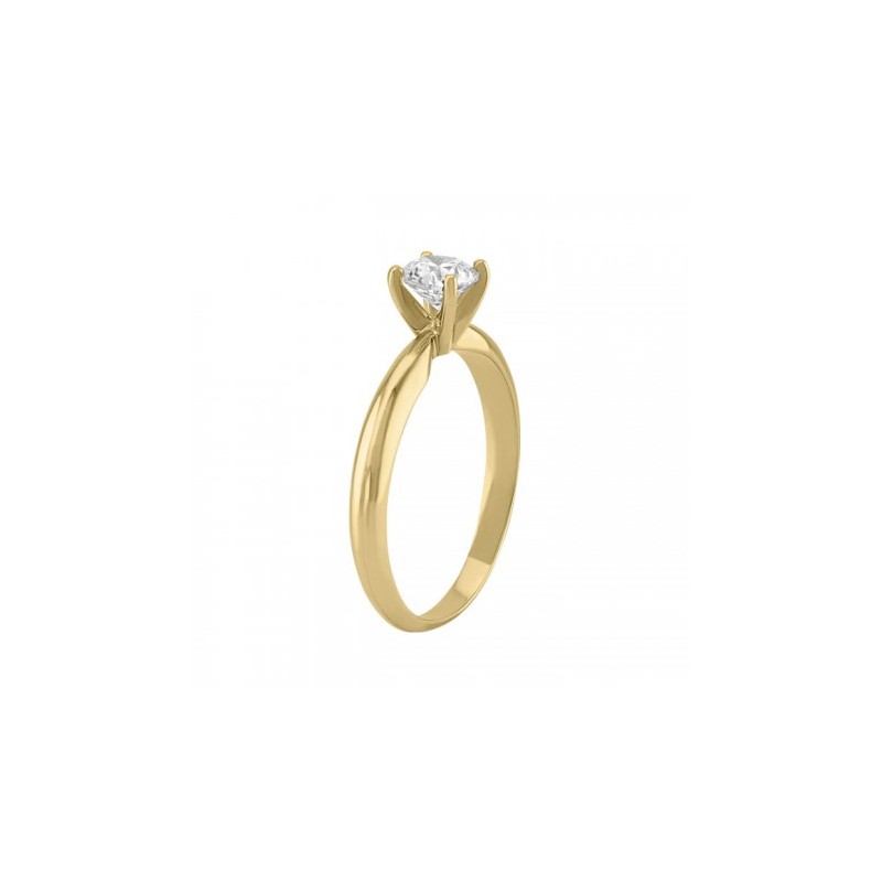 Anillo solitario en oro amarillo con 0.54 ct