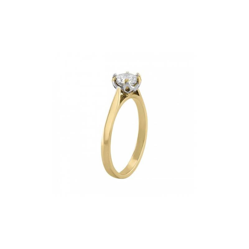 Anillo solitario en oro amarillo 0.71 ct