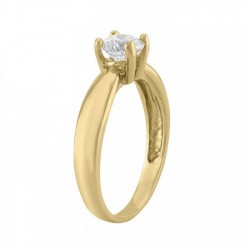 Anillo solitario en oro amarillo de 14K