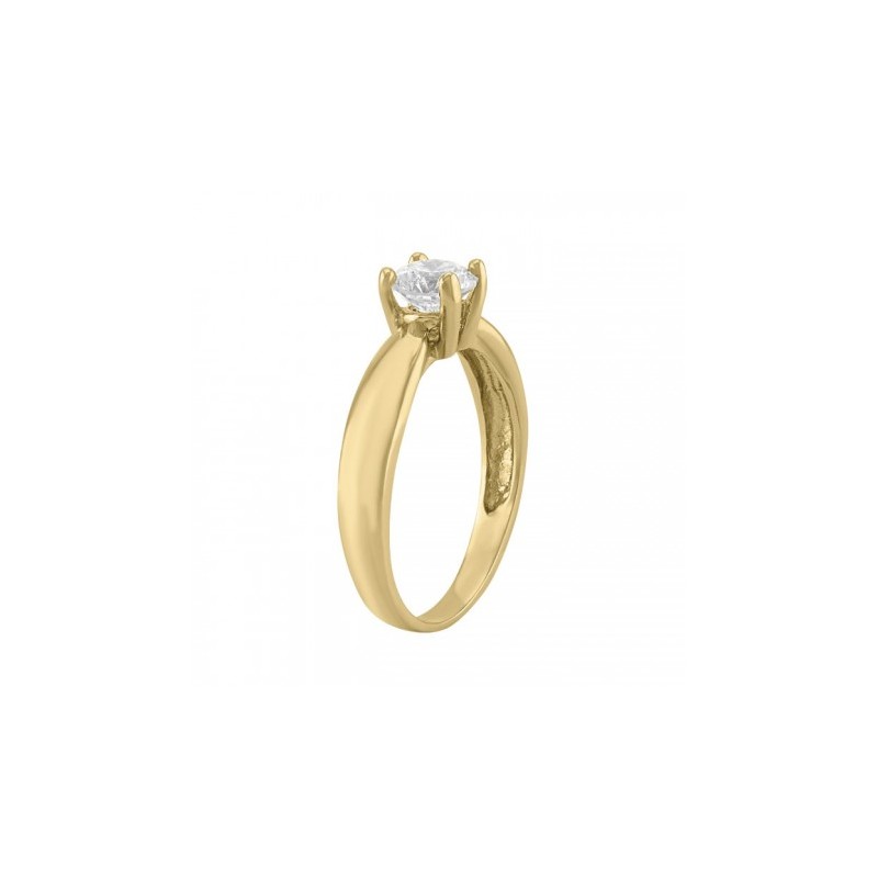 Anillo solitario en oro amarillo de 14K