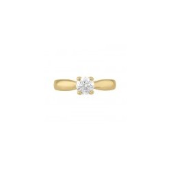 Anillo solitario en oro amarillo de 14K