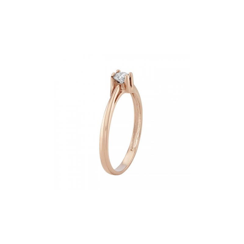 Anillo solitario en oro rosa 14K