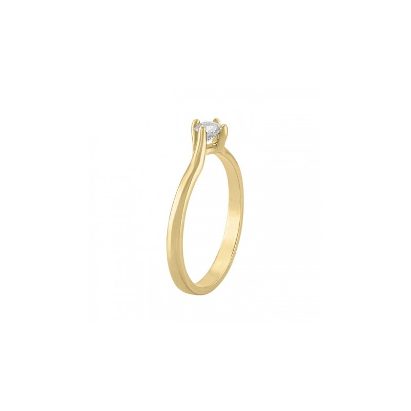 Anillo solitario en oro amarillo de 14k
