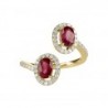 Anillo de lujo con rubies en corte oval