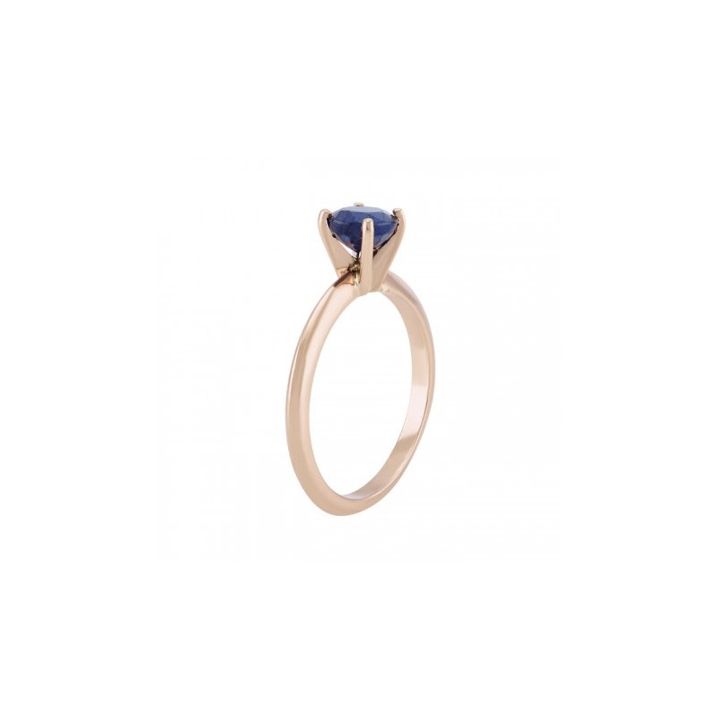 Anillo solitario con Zafiro central