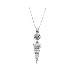 Dije en Oro Blanco de 14k con diamantes 0.25 ct