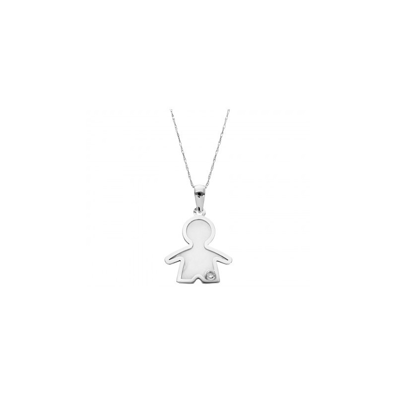 Dije para niño en 14k con diamante de 0.03 ct