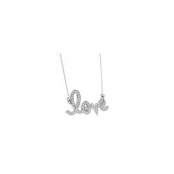 Gargantilla LOVE en oro blanco de 14K