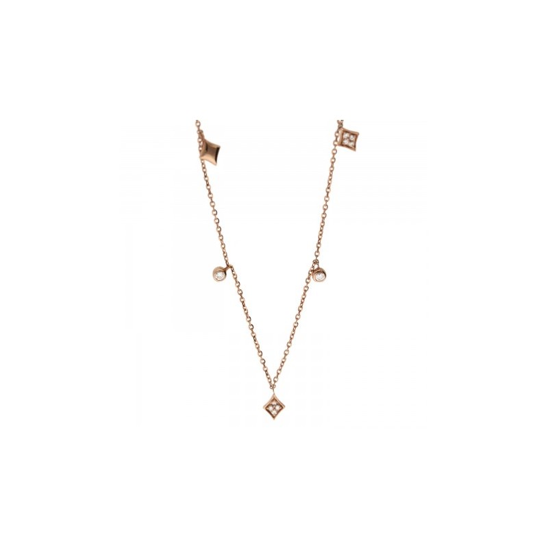 Gargantilla en oro rosa de 14k 0.20 ct