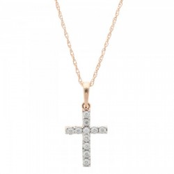 Gargantilla con cruz de diamantes 0.08 ct