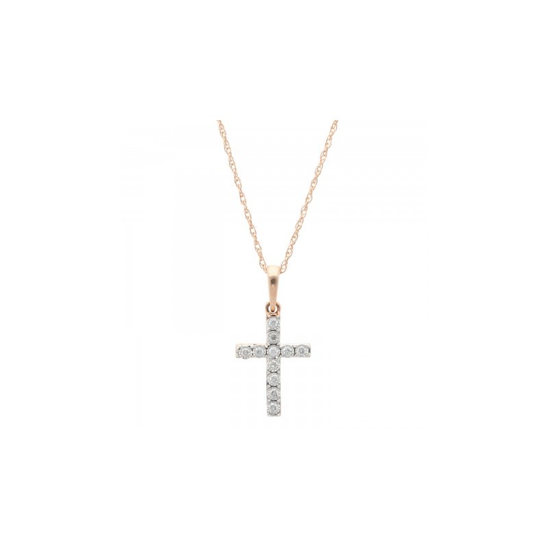 Gargantilla con cruz de diamantes 0.08 ct