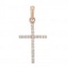 Dije de diamantes en forma cruz 14k