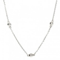 Collar en oro blanco con diamantes 0.30 ct