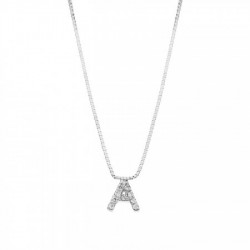 Dije Inicial "A" en Oro Blanco 0.11 ct